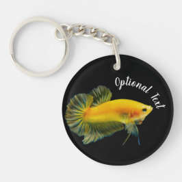 黄色いベタの闘魚 キーホルダー