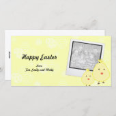 黄色いベビーのひよこのイースター写真カード シーズンカード (正面/裏面)