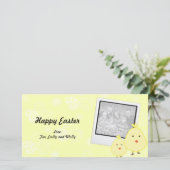 黄色いベビーのひよこのイースター写真カード シーズンカード (スタンド正面)