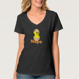 黄色いベビーの雛が貝から覗き見るとNope Tシャツ