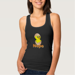 黄色いベビーの雛が貝から覗き見るとNope Tシャツ