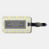 黄色いペイズリーのカスタムなモノグラムの荷物のラベル ラゲッジタグ (裏面横)