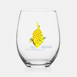 黄色いボクフィッシュの子 ステムなしワイングラス