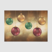 黄色いボケのあるカラフルなクリスマスボール 薄葉紙 (正面)