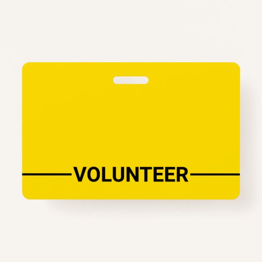 黄色いボランテ空白のィア バッジ (正面)