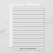 黄色いボーダーおよびシェブロンの灰色のバチェロレッテ 招待状 (裏面)