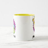 黄色いボーリング・ボール; ピン ツートーンマグカップ (中央)