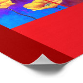 黄色いポピー絵画フラワー数々の- ポスター (角)