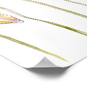 黄色いポピー色と水色 ポスター (角)