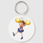 黄色いポンポン付きチアリーダー キーホルダー (正面)