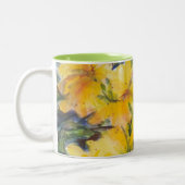 黄色いマグのしぶき ツートーンマグカップ (左)