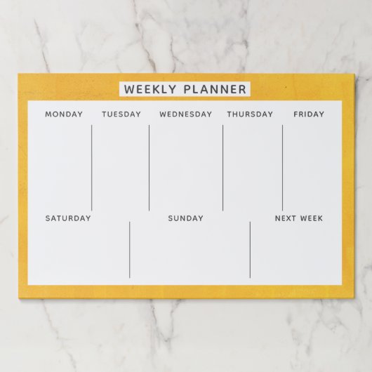 黄色いマスタードの生産性の週間プランナー ペーパーパッド (正面)