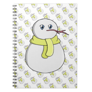 黄色いマフラーを巻いた雪だるま ノートブック