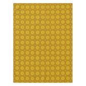 黄色いマリーゴールド及び赤いヴィンテージの万華鏡のように千変万化するパターン テーブルクロス (正面)