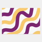 黄色いマロン赤い曲線の波型パターンデザイン ラッピングペーパーシート (正面)