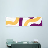 黄色いマロン赤い曲線の波型パターンデザイン 横断幕 (トレードショー)