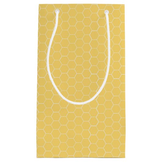 黄色いミツバチの巣の蜜蜂の巣ののまわりにのギフトバッグ スモールペーパーバッグ (正面)