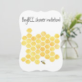 黄色いミツバチの赤ちゃんシャワーの招待 招待状 (スタンド正面)