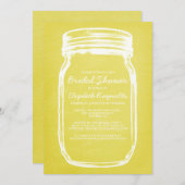 黄色いメーソンジャーのブライダルシャワー招待状 招待状 (正面/裏面)