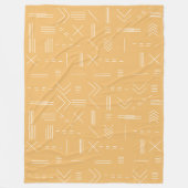 黄色いモダンゴージャスな幾何学模様 フリースブランケット (正面)