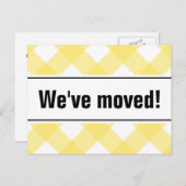 黄色いモダン普通紙の移動はがき 案内ポストカード (正面/裏面)