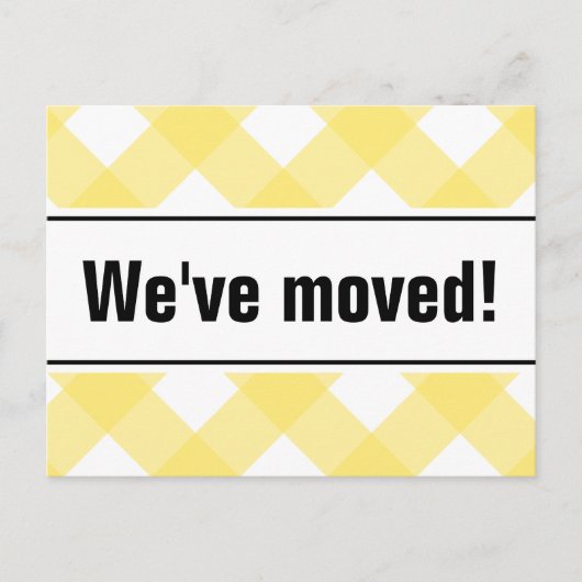 黄色いモダン普通紙の移動はがき 案内ポストカード (正面)