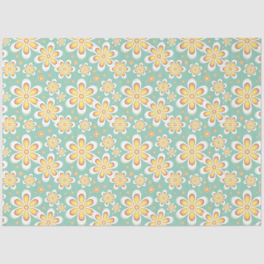 黄色いモチーフの花ティッシュペーパー 薄葉紙 (正面)