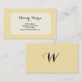 黄色いモノグラムの六角形の名刺 名刺 (正面/裏面)