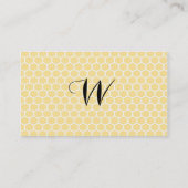黄色いモノグラムの六角形の名刺 名刺 (裏面)