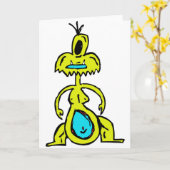 黄色いモンスターの挨拶状 カード (黄色い花)