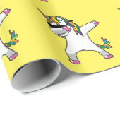 黄色いユニコーンの軽打の包装紙 ラッピングペーパー (ロールコーナー)