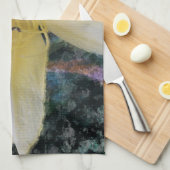 黄色いユリの台所タオル キッチンタオル (四つ折り)