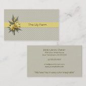 黄色いユリの名刺 名刺 (正面/裏面)