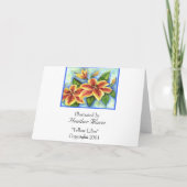 黄色いユリの挨拶状 カード (裏面)