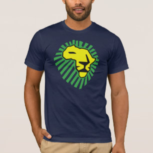 黄色いライオンの緑の鬣アフリカのワイシャツのための今回 Tシャツ
