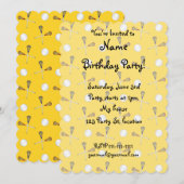 黄色いラクロスパターン 招待状 (正面/裏面)