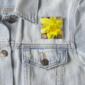 黄色いラッパスイセンによっては正方形Pinが開花します 缶バッジ (インサイチュ)