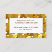 黄色いラッパスイセンのエレガントな名刺 名刺 (裏面)