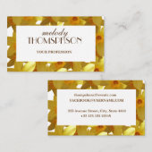 黄色いラッパスイセンのエレガントな名刺 名刺 (正面/裏面)