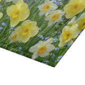 黄色いラッパスイセンの花柄のまな板 カッティングボード (角)