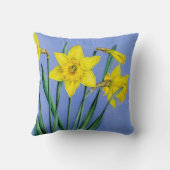 黄色いラッパスイセンの芸術の花の正方形の枕 クッション (裏面)