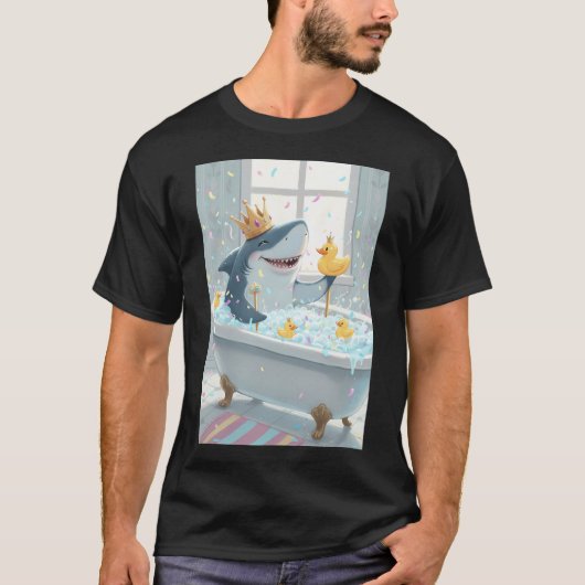 黄色いラバーダッキーとロイヤルシャークスパ Tシャツ (正面)