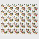 黄色いラブラドル・レトリーバー犬のクリスマス ラッピングペーパー (フラット)