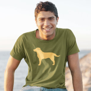 黄色いラブラドル・レトリーバー犬のシルエットの実験室の恋人 Tシャツ