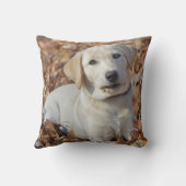 黄色いラブラドル・レトリーバー犬の子犬 クッション (裏面)