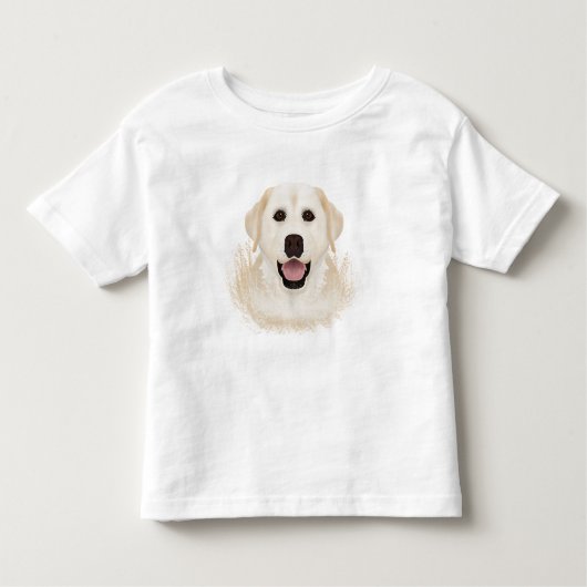 黄色いラブラドル・レトリーバー犬の漫画 トドラーTシャツ (正面)