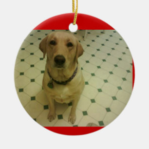 黄色いラブラドル・レトリーバー犬 セラミックオーナメント