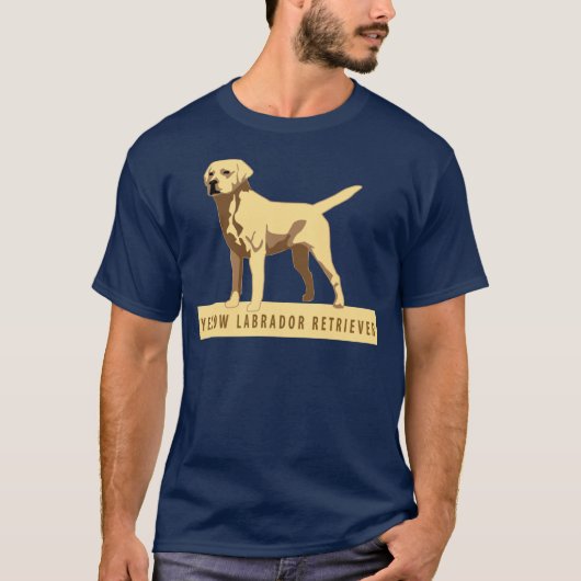 黄色いラブラドル・レトリーバー犬 Tシャツ (正面)