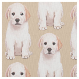 黄色いラブラドル・レトリーバー犬Pupppy ファブリック