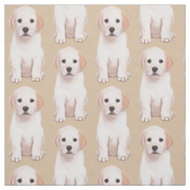 黄色いラブラドル・レトリーバー犬Pupppy ファブリック